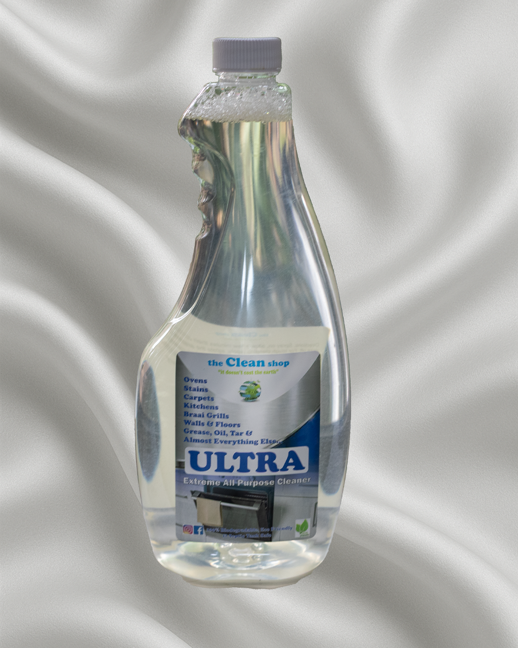 Bottle of Ultra all-purpose cleaner on a gray background